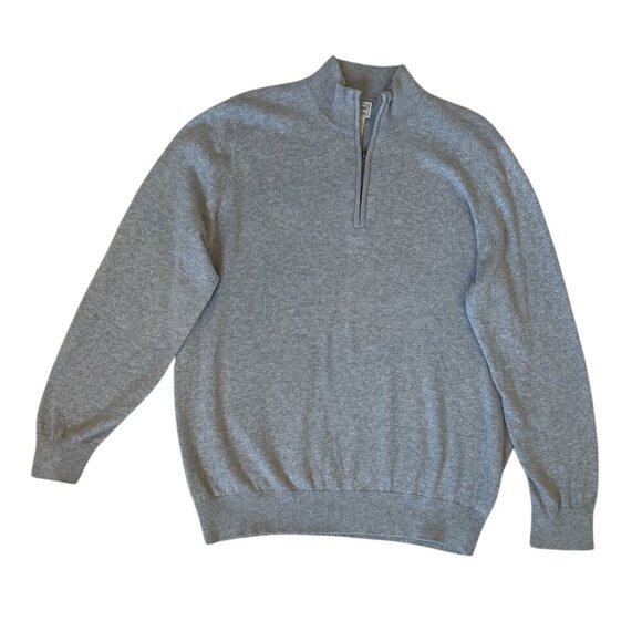 L.L. Bean Other - L.L. Bean Men's Cotton/Cashmere Blend Sweater 1/4 Zip Pullover in Grey, Size L